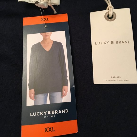 Lucky Brand  XXL NAVY BLUE Long Sleeve Sweater NWT - Picture 5 of 5